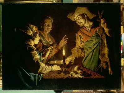 Esaù e Giacobbe, 1640s da Matthias Stomer